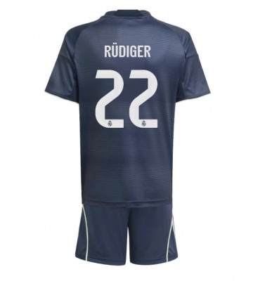 Real Madrid Antonio Rudiger #22 Replika Babytøj Udebanesæt Børn 2025-26 Kortærmet (+ Korte bukser)